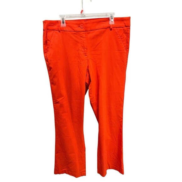 Lane Bryant Women's 20 Long Coral Orange Stretch Pants Plus Ladies Casual Work - Picture 1 of 4